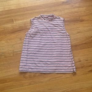 Land’s End Striped Sleeveless Turtleneck